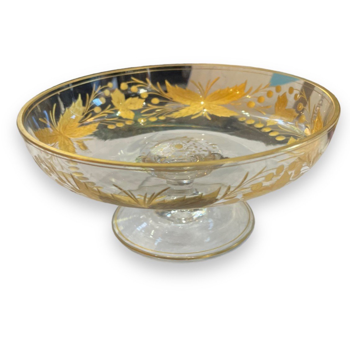Crystal Bowl With Engraved And Gilded Decor In The Taste Of Saint-louis Coupe