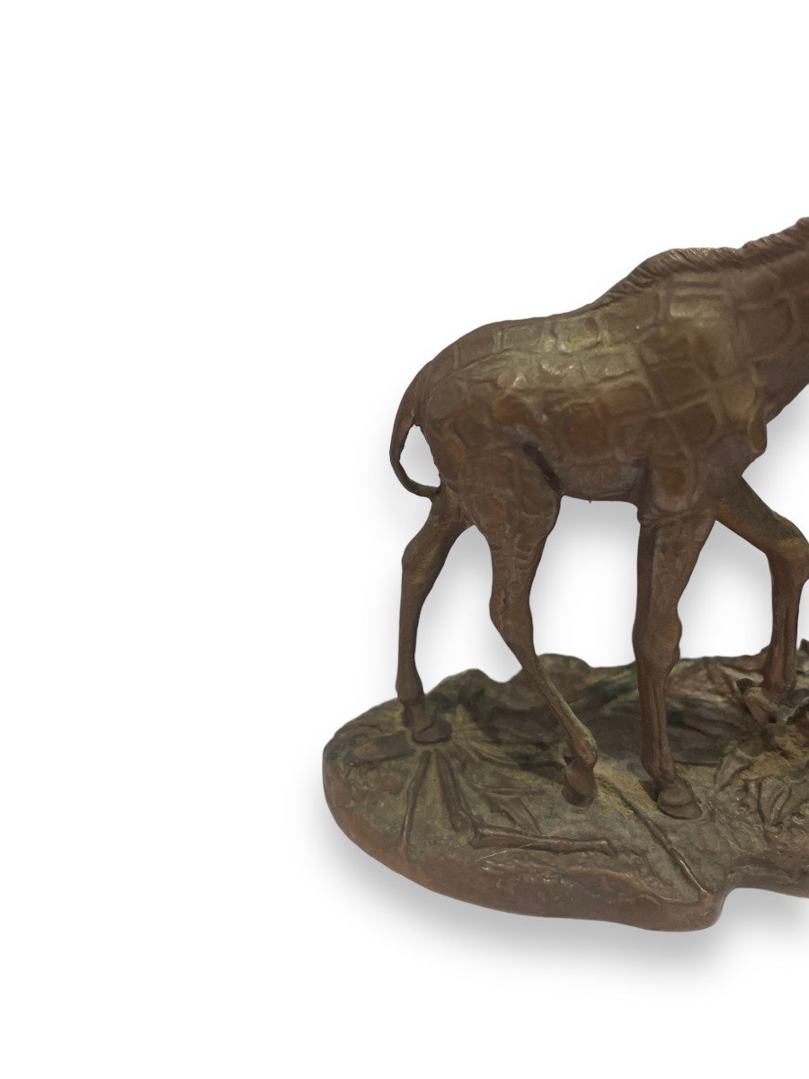 Girafe En Bronze Par Don Polland Pour The Franklin Mint-photo-2