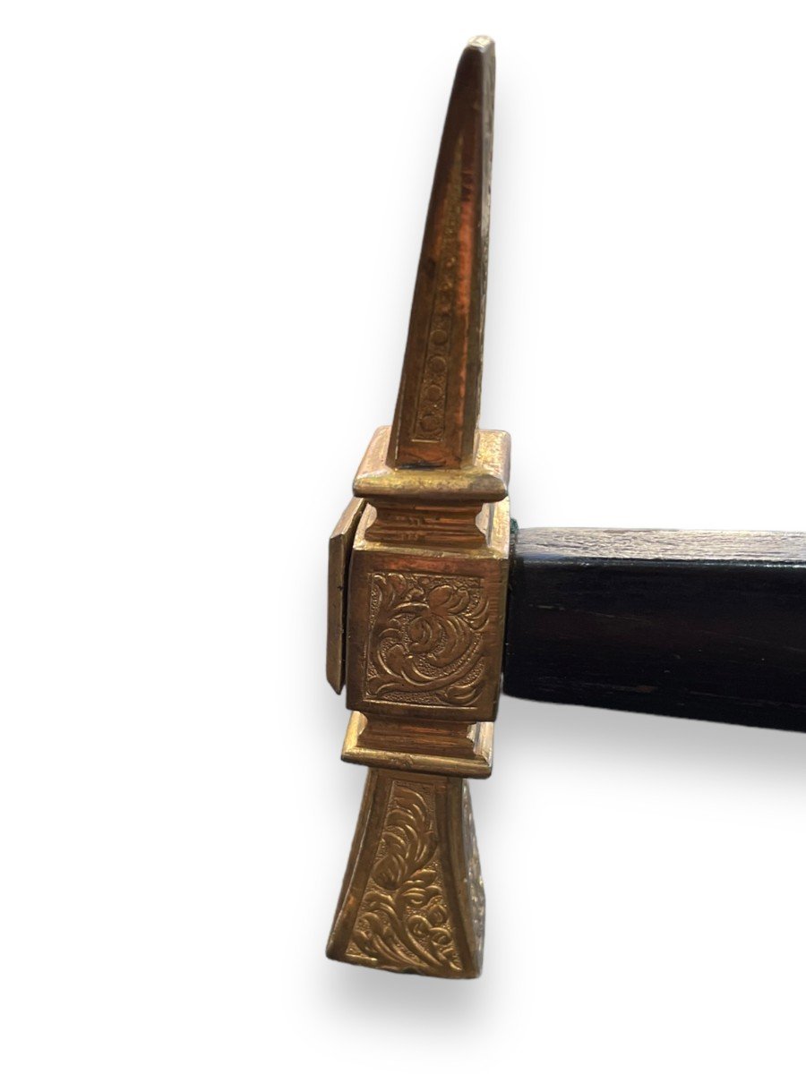 Hammer In Blackened Wood And Bronze Companionship Freemasonry-photo-4