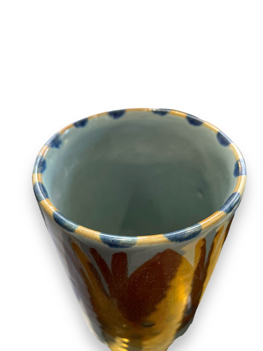 Georges Cueille Vase En  Céramique à Décor De Fleur-photo-4