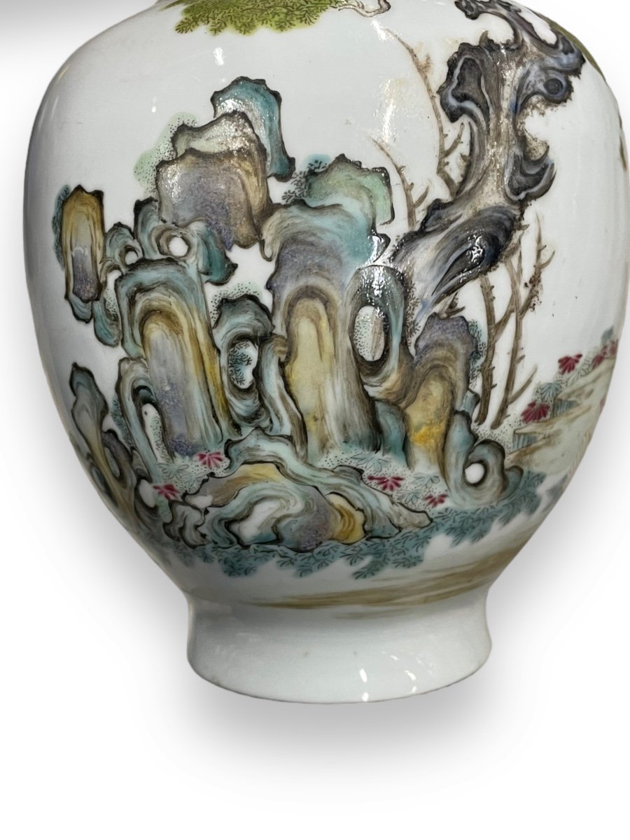 Vase Chinois En Porcelaine Fin XVIIIeme Début XIXeme-photo-2