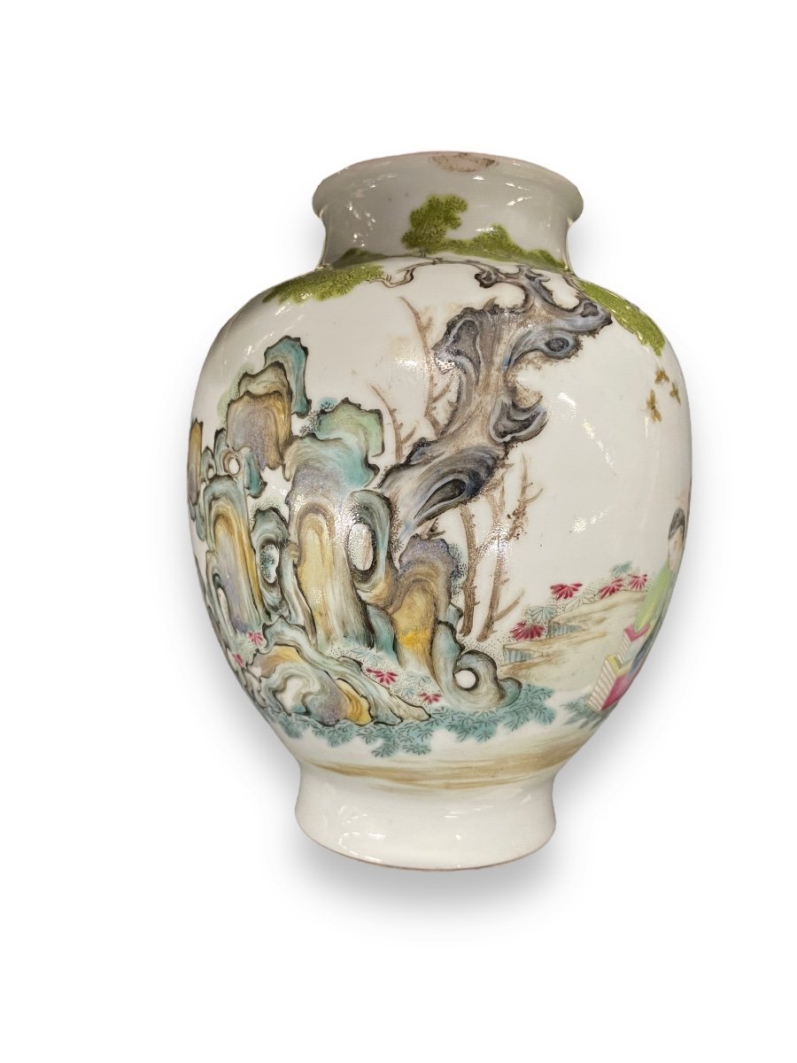 Vase Chinois En Porcelaine Fin XVIIIeme Début XIXeme-photo-2