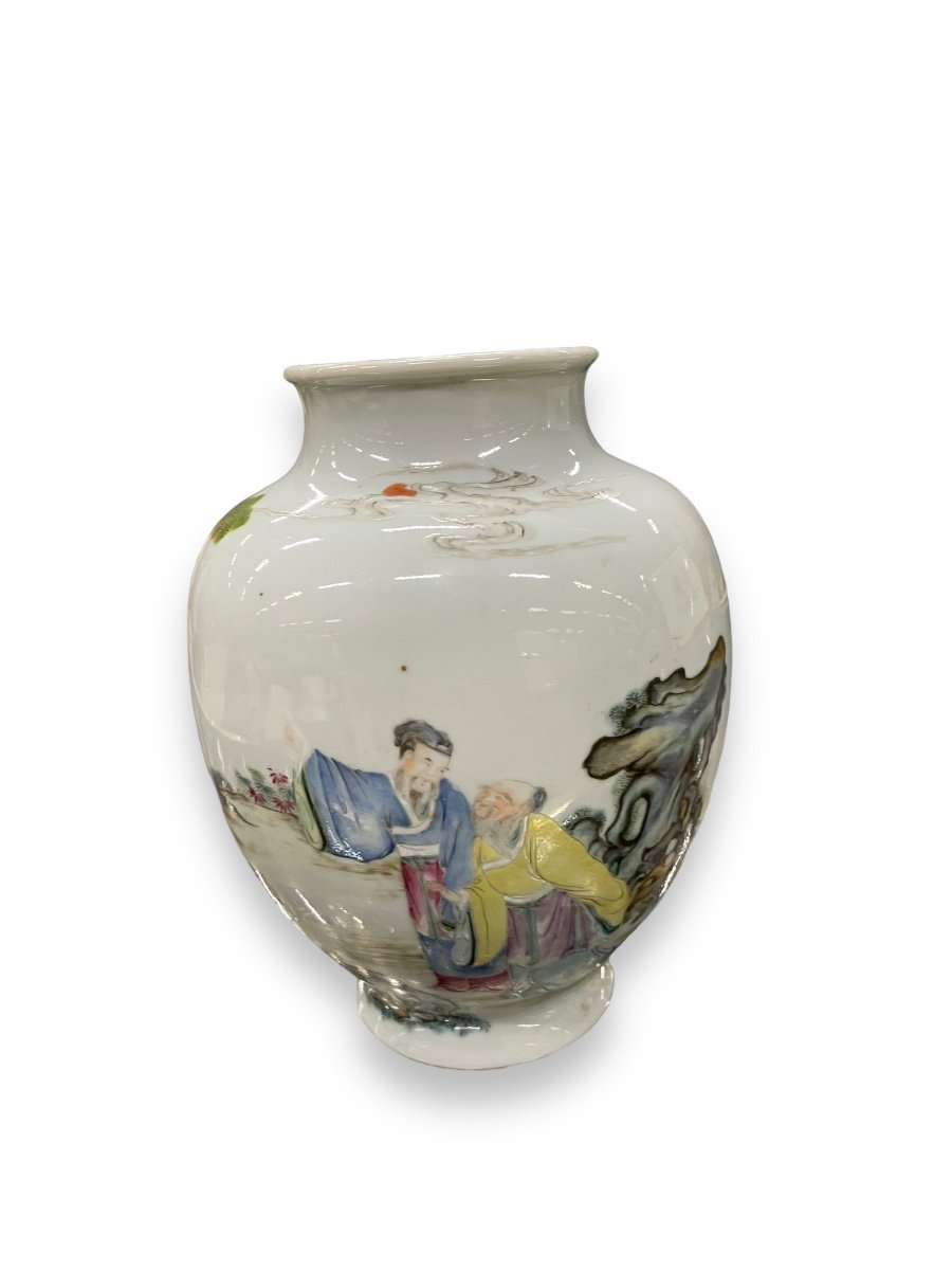 Vase Chinois En Porcelaine Fin XVIIIeme Début XIXeme-photo-5