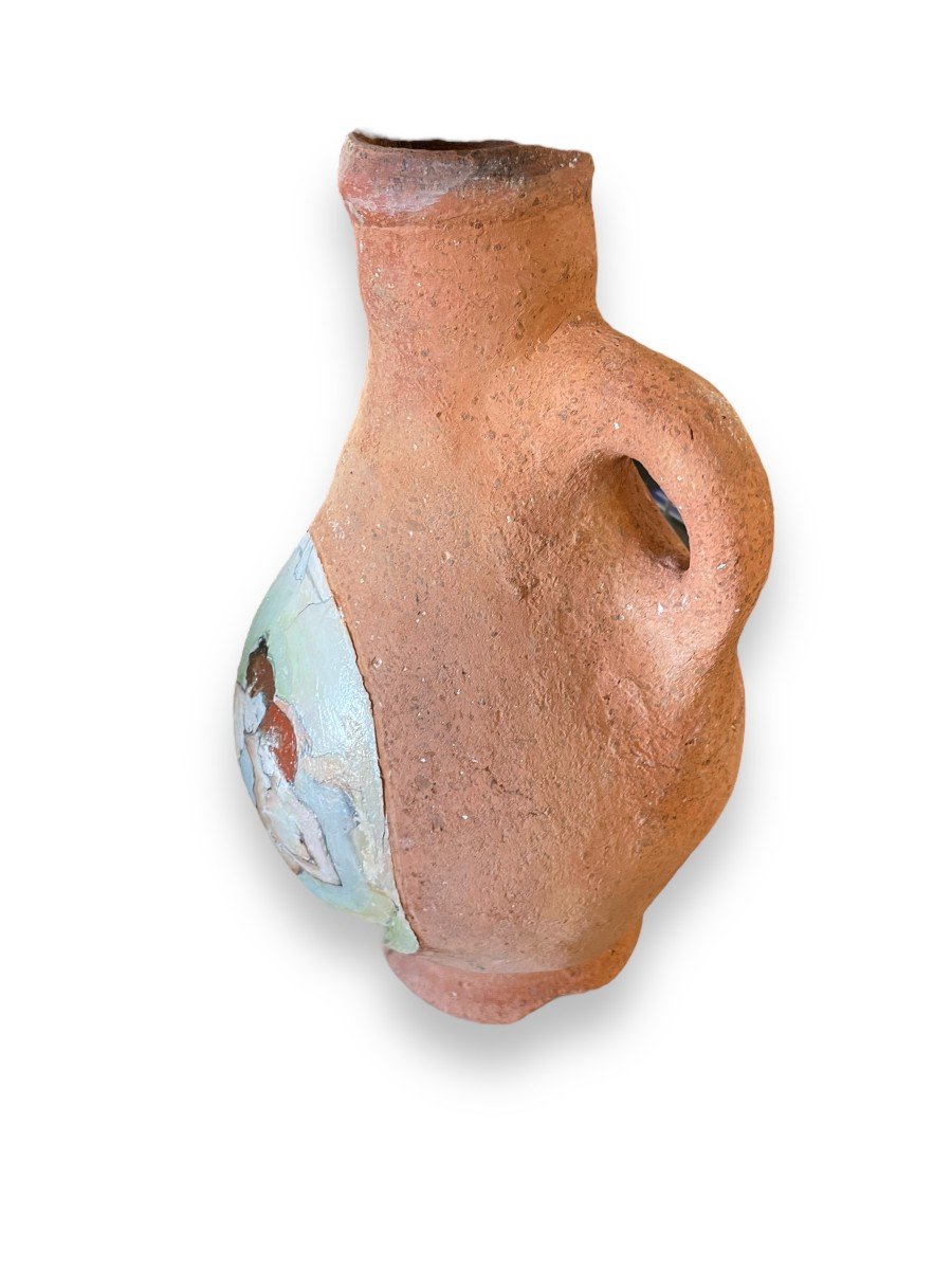 Curiosa Erotica Large Glazed Terracotta With Erotic Decor-photo-2