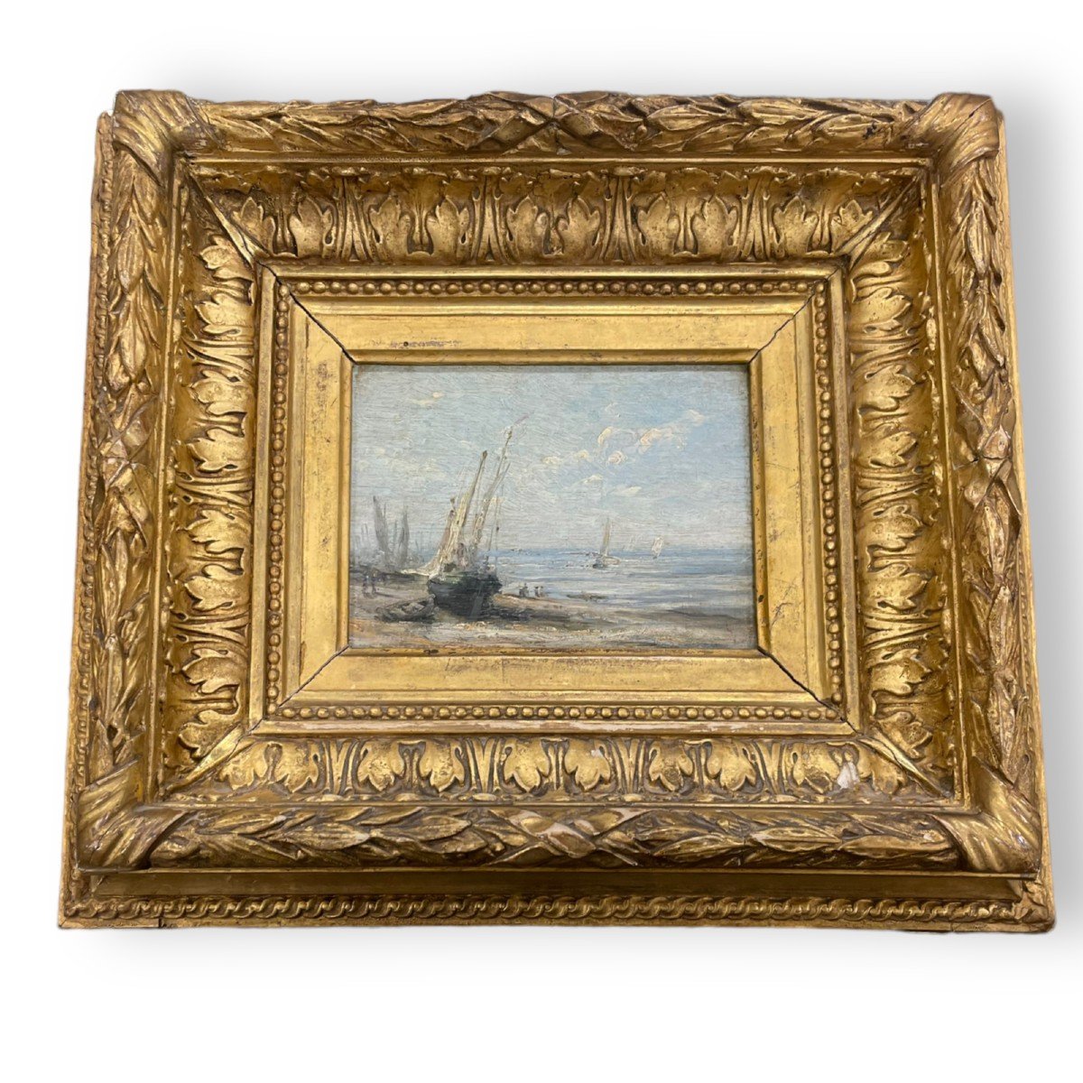 Huile Sur Panneau XIXeme Marine