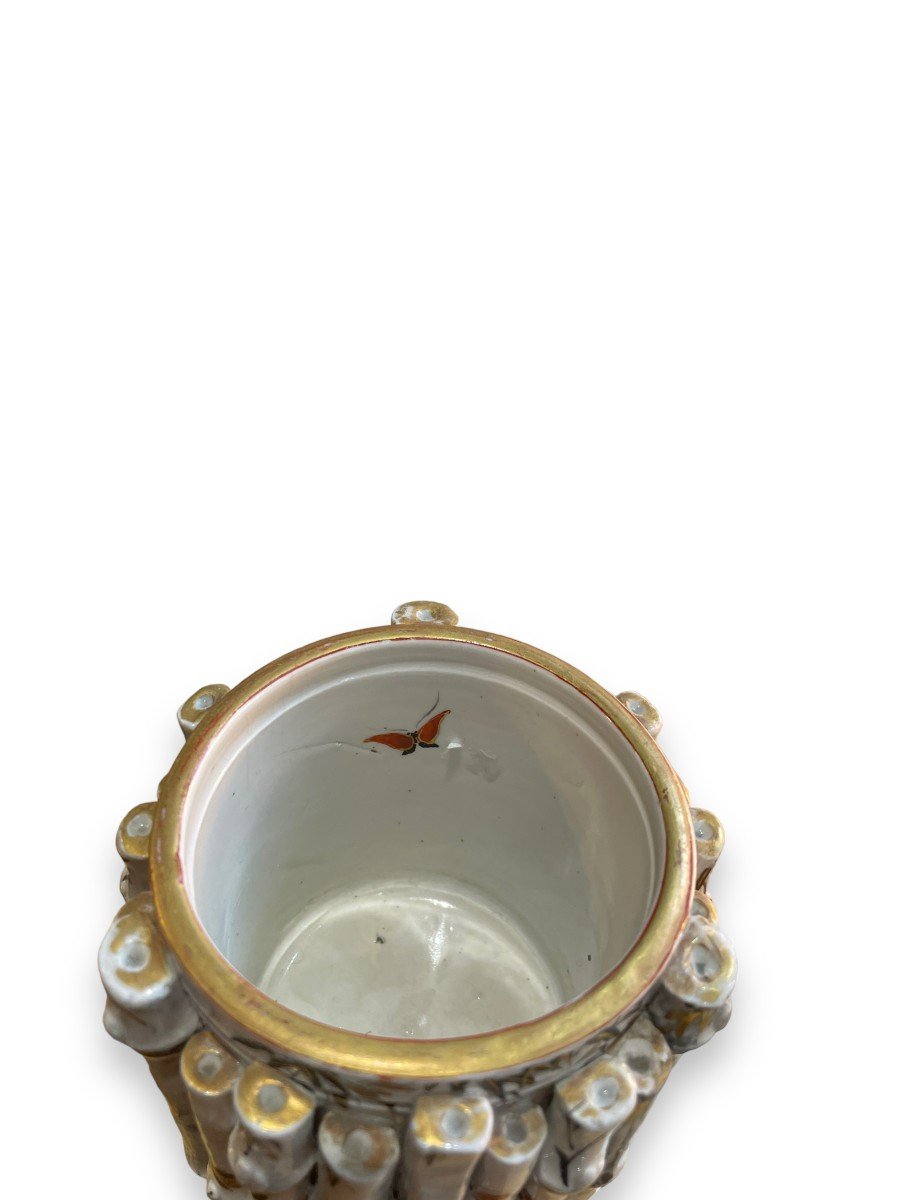 Japon Pot à Pinceaux En Porcelaine émaillée à Décor De Bambous-photo-1