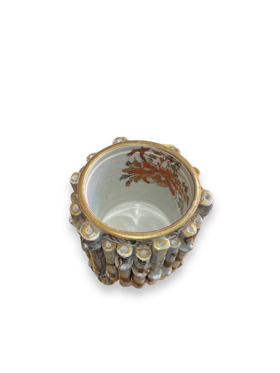 Japon Pot à Pinceaux En Porcelaine émaillée à Décor De Bambous-photo-8
