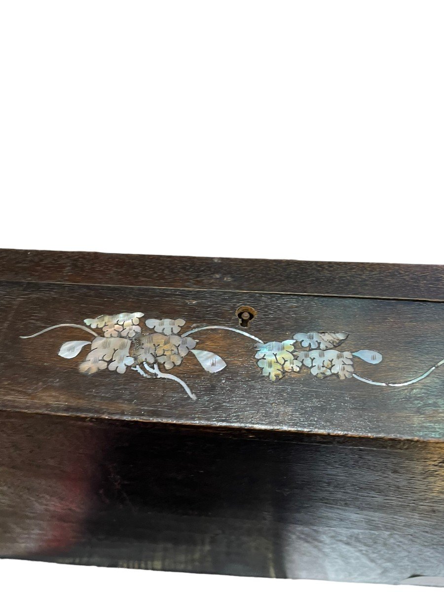 Important Box Box In Mother-of-pearl Marquetry Dog Indochina 19th-photo-4