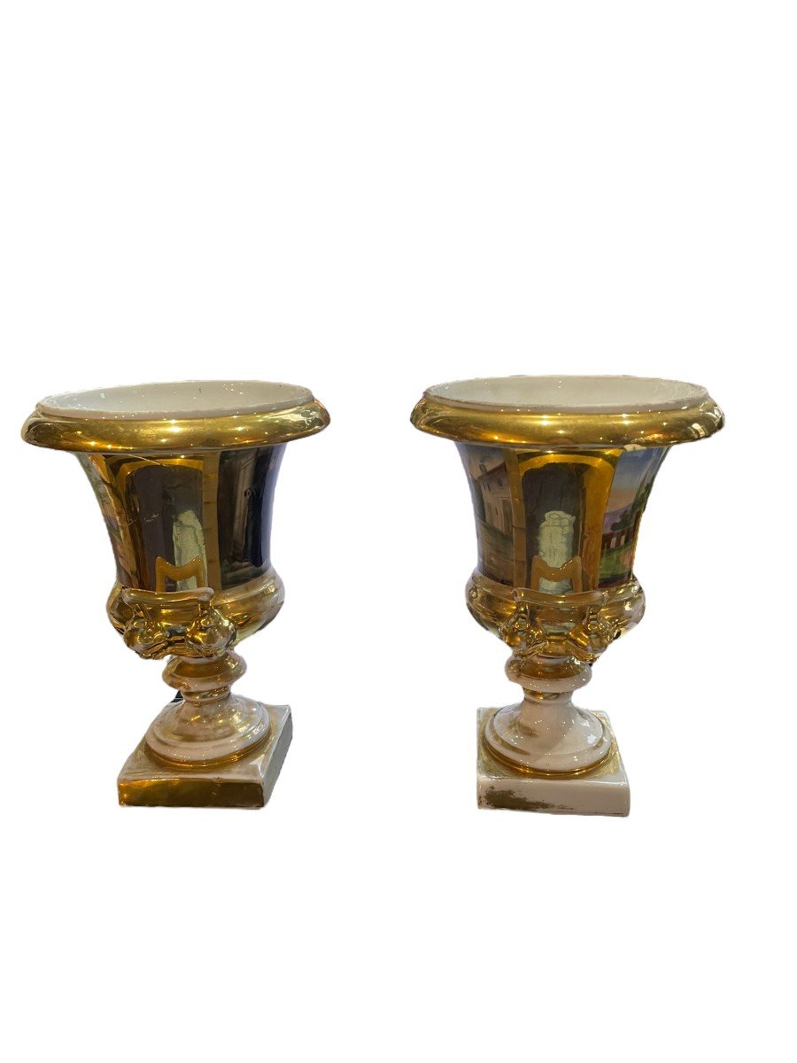 Paire De Vases En Porcelaine De Paris-photo-4