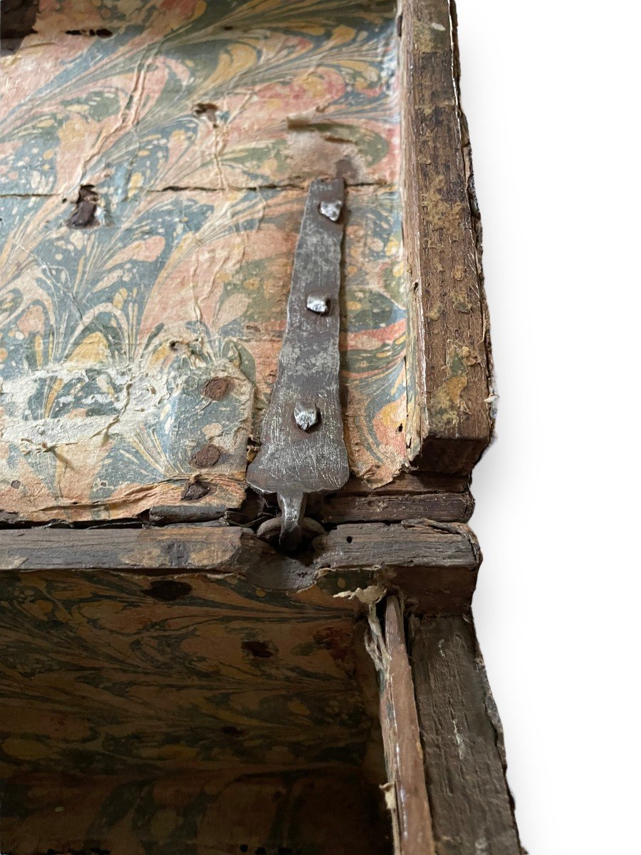 Coffret Gainé De Cuir Fin XVII Siècle-photo-2
