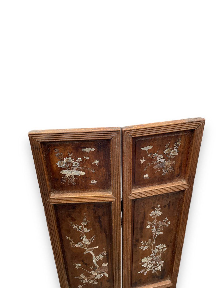 Four Leaf Screen Screen In Rosewood And Mother-of-pearl-photo-4