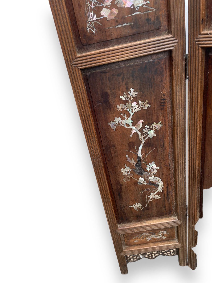Four Leaf Screen Screen In Rosewood And Mother-of-pearl-photo-4