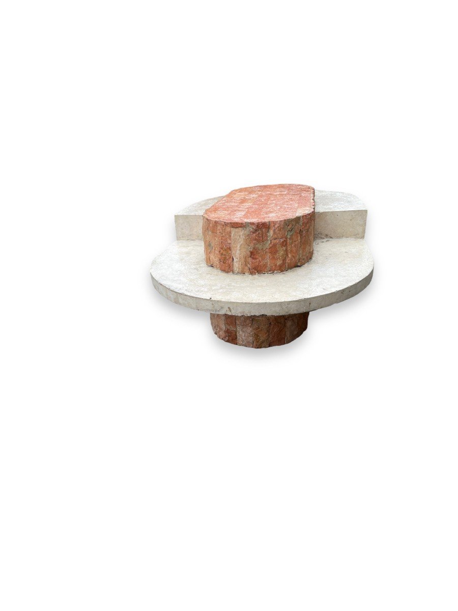 Travertine Veneer Coffee Table From Maitland-smith 1970-photo-2
