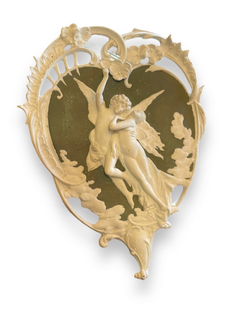 Plaque En Biscuit XIXeme Psyché Et Eros attribué à Wedgwood-photo-4
