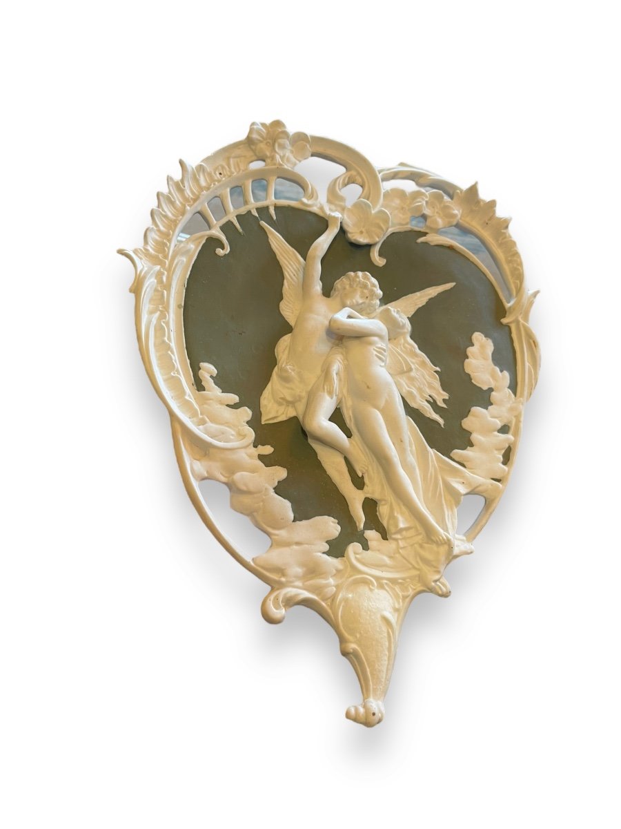 Plaque En Biscuit XIXeme Psyché Et Eros attribué à Wedgwood-photo-1