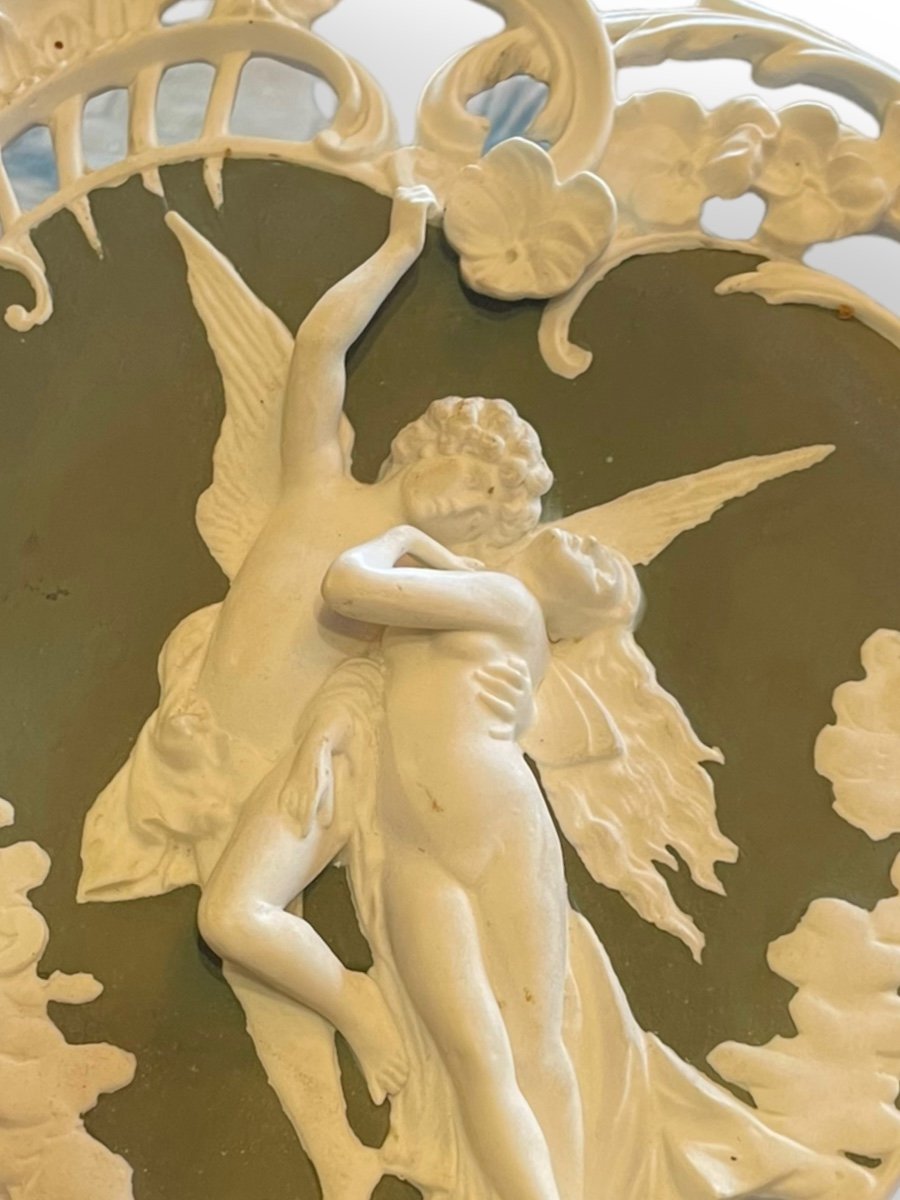 Plaque En Biscuit XIXeme Psyché Et Eros attribué à Wedgwood-photo-2