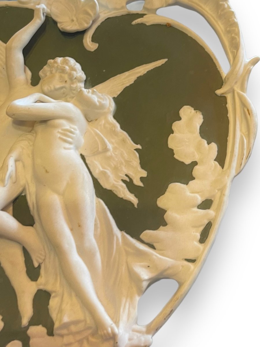 Plaque En Biscuit XIXeme Psyché Et Eros attribué à Wedgwood-photo-3