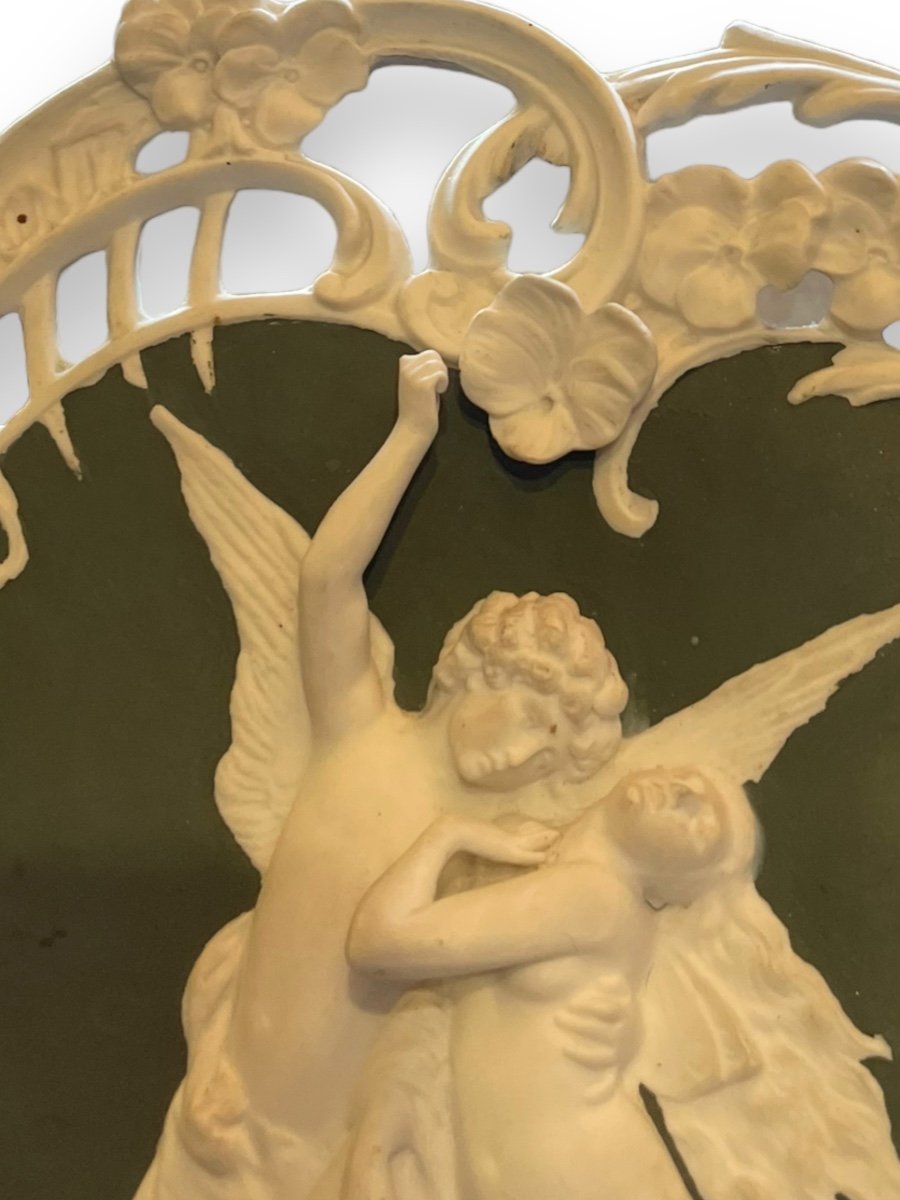 Plaque En Biscuit XIXeme Psyché Et Eros attribué à Wedgwood-photo-8