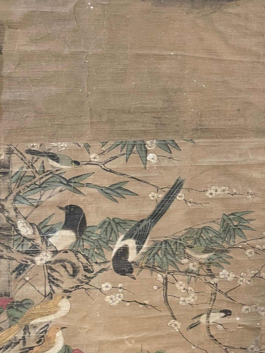 Importante Paire De Panneaux asiatiques Fin XIXeme Début XXeme-photo-2