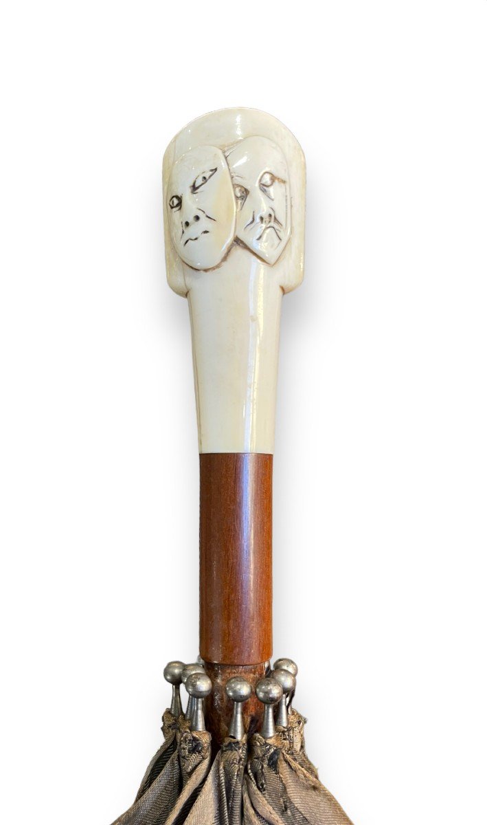 19th Century Japanese Noh Theater Umbrella