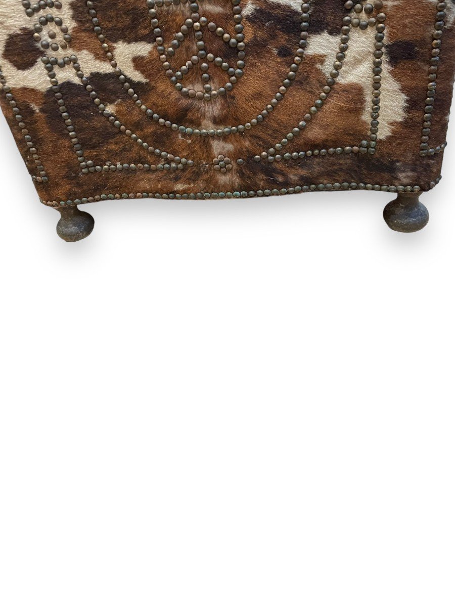 Important Pine Chest Lined With Cowhide-photo-6