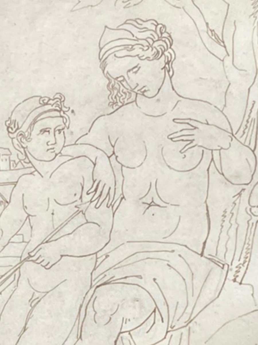 Vénus Et Cupidon Dessin XIXeme-photo-3