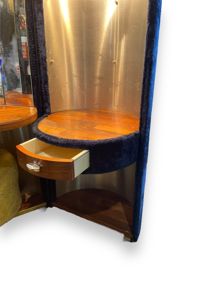 Luigi Masssoni Cylindrical Dressing Table For Poltrona Frau Italy 1970-photo-5