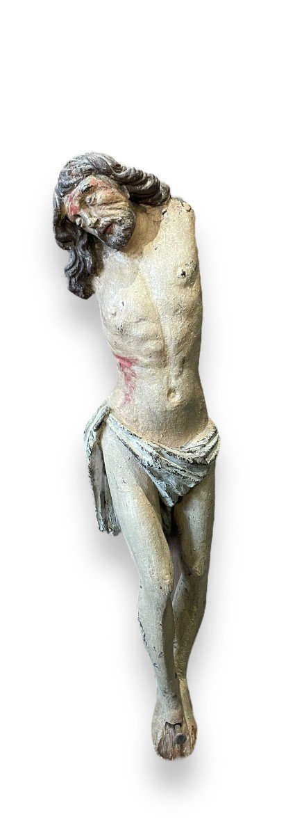 Important Christ In Polychrome Wood 16th Century-photo-2