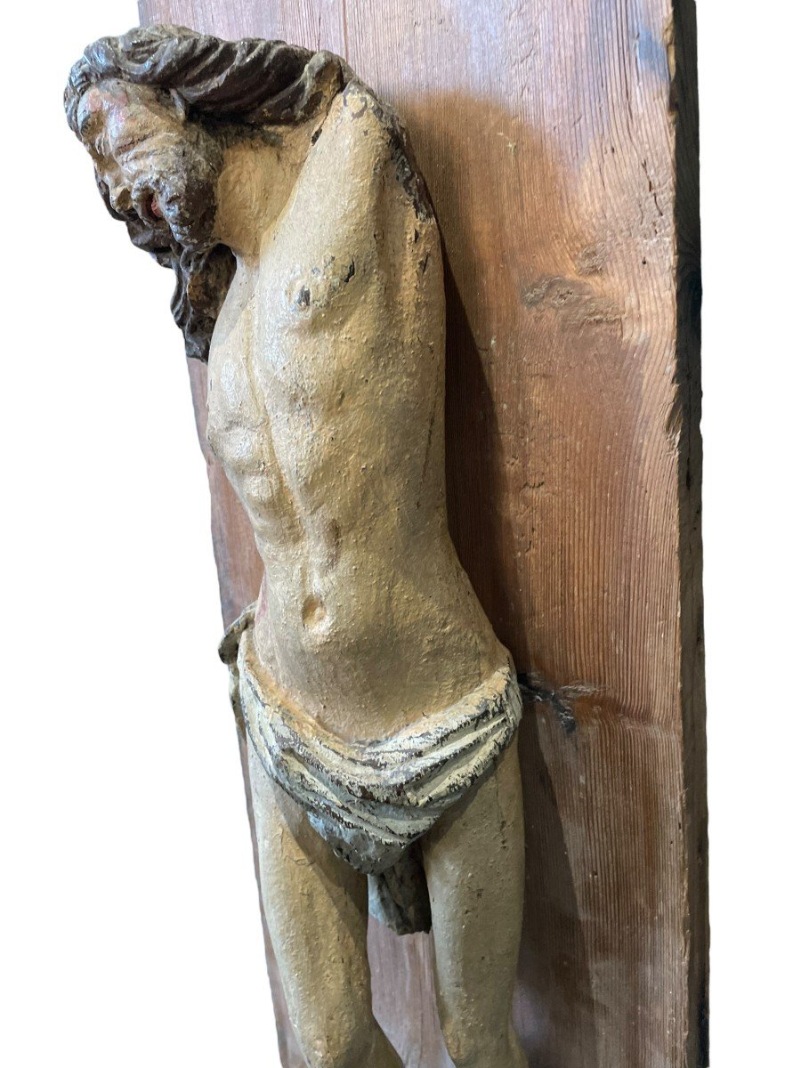 Important Christ In Polychrome Wood 16th Century-photo-5