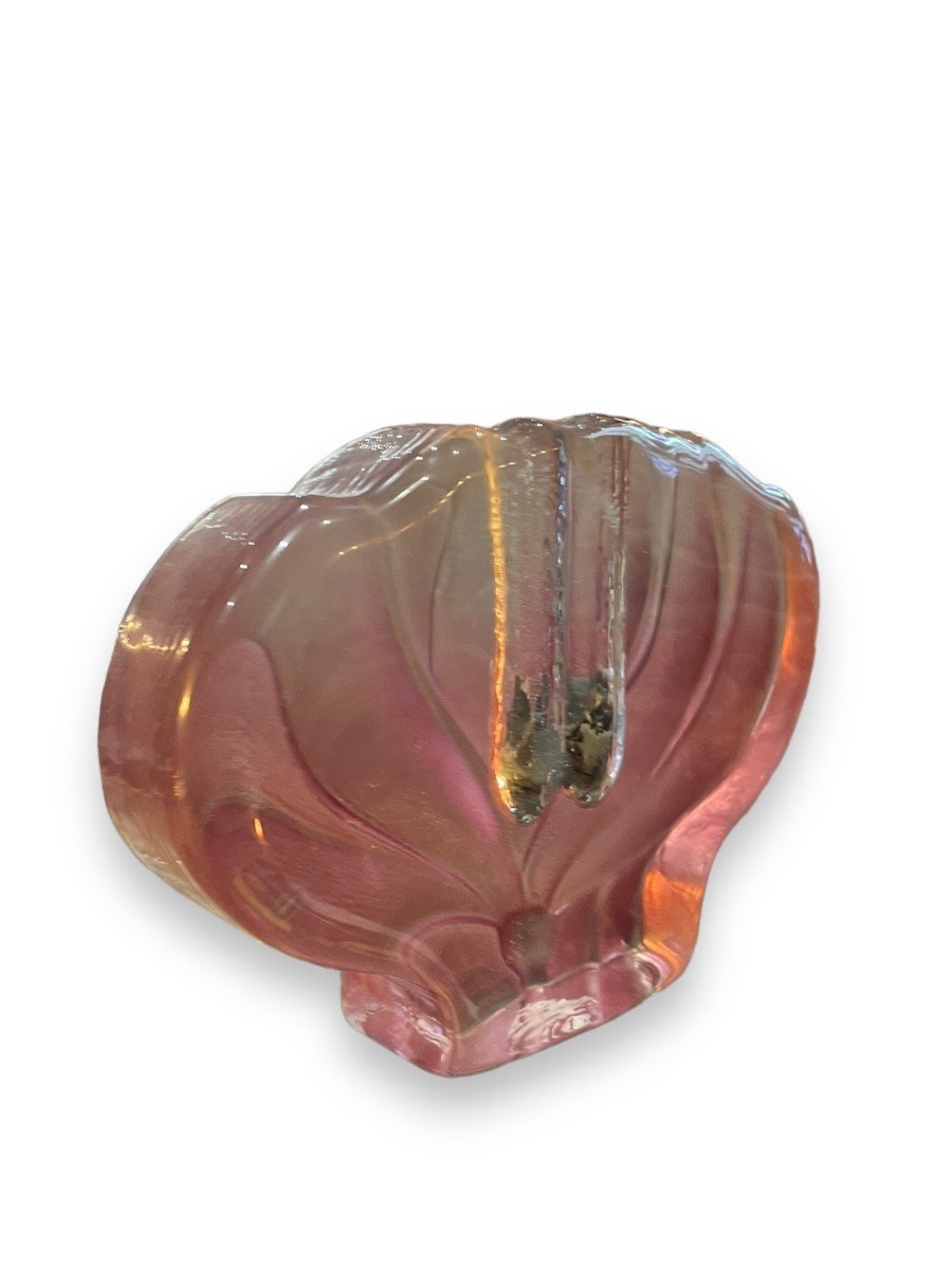 Double Solifore Vase In Pink Lotus Flower Glass-photo-3