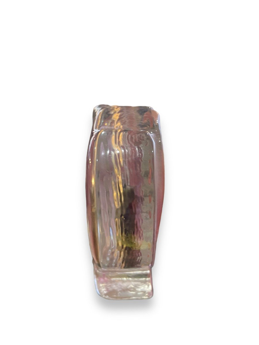 Double Solifore Vase In Pink Lotus Flower Glass-photo-5