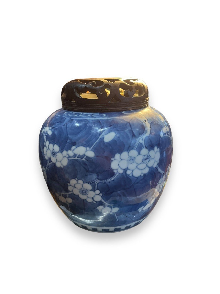 Ginger Potpourri Pot In Blue And White Porcelain 19th Century