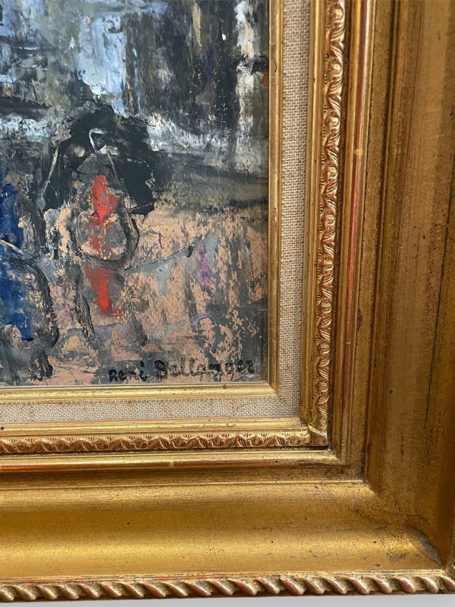 Scène animée De Dreux Huile Sur Panneau Par René Bellanger-photo-6