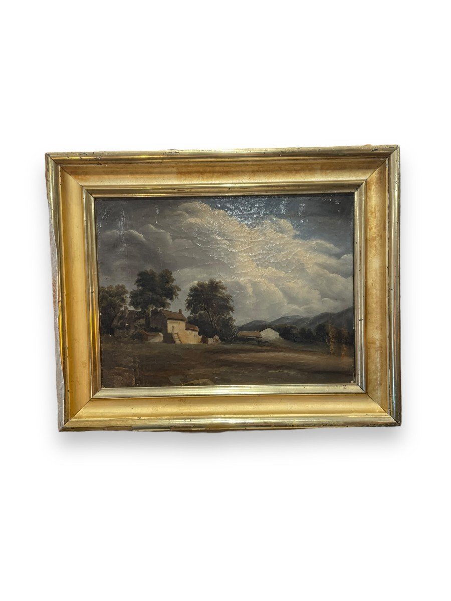 19th Century French School Country House In Stormy Weather-photo-2