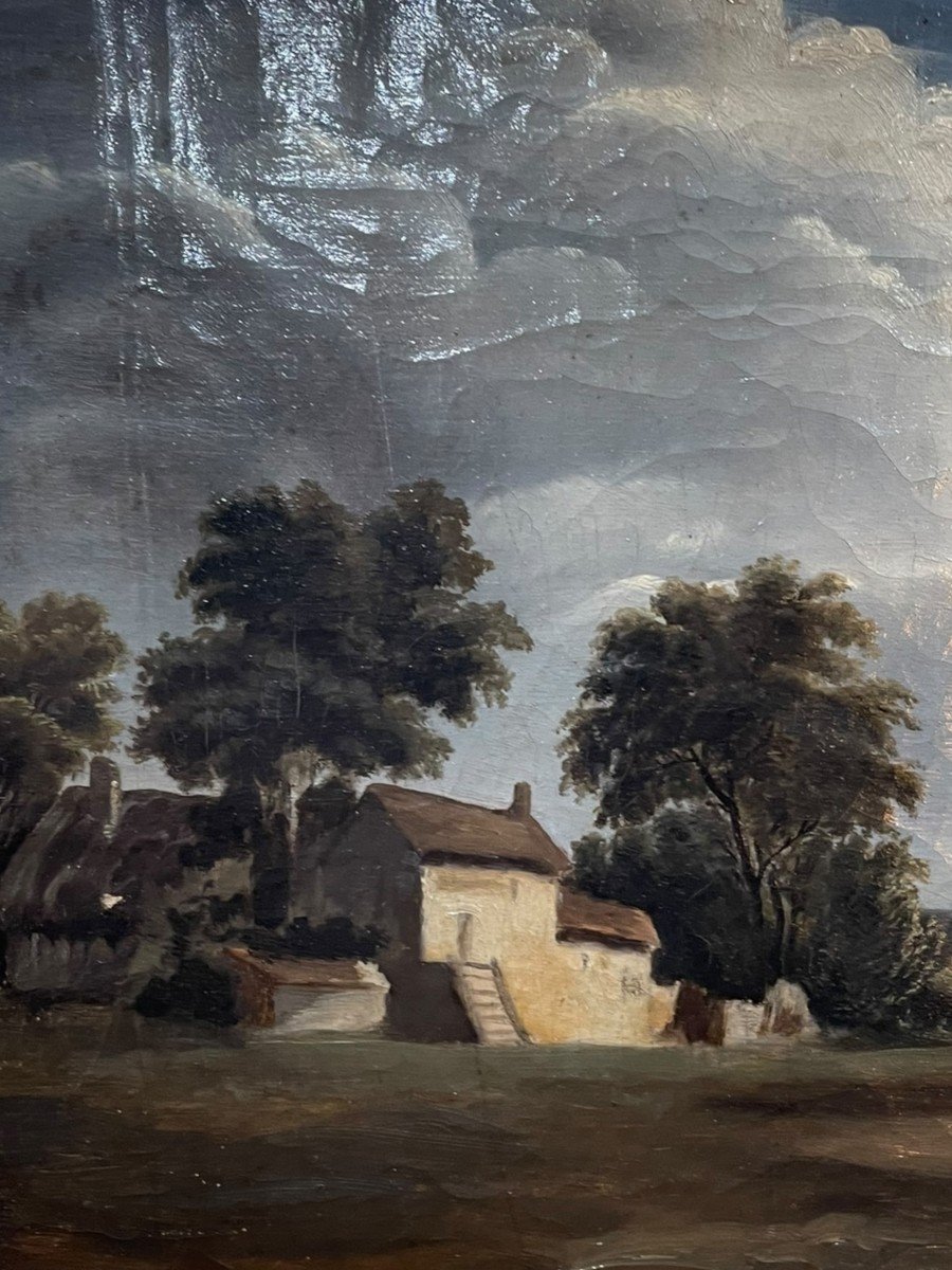 19th Century French School Country House In Stormy Weather-photo-4