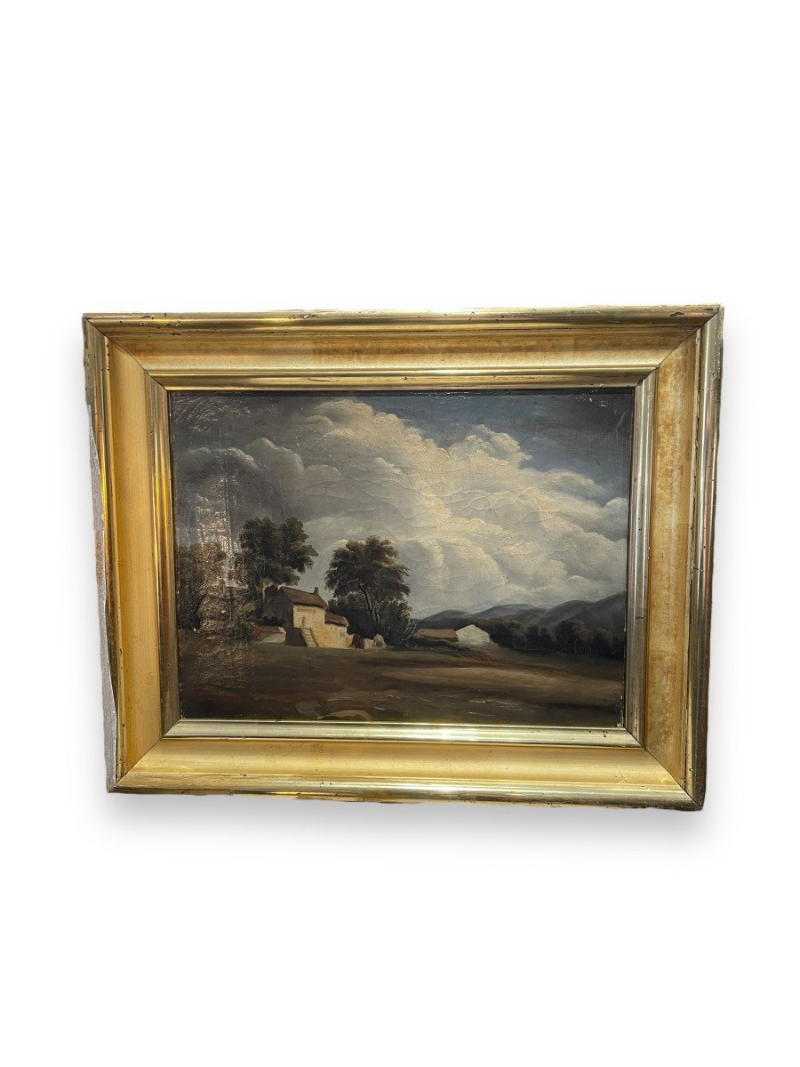 19th Century French School Country House In Stormy Weather-photo-2