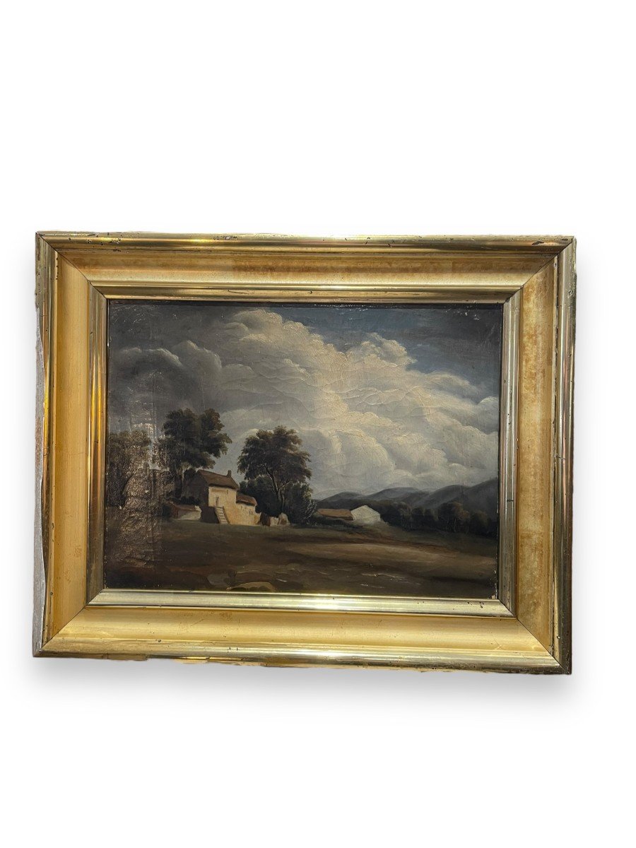 19th Century French School Country House In Stormy Weather-photo-3