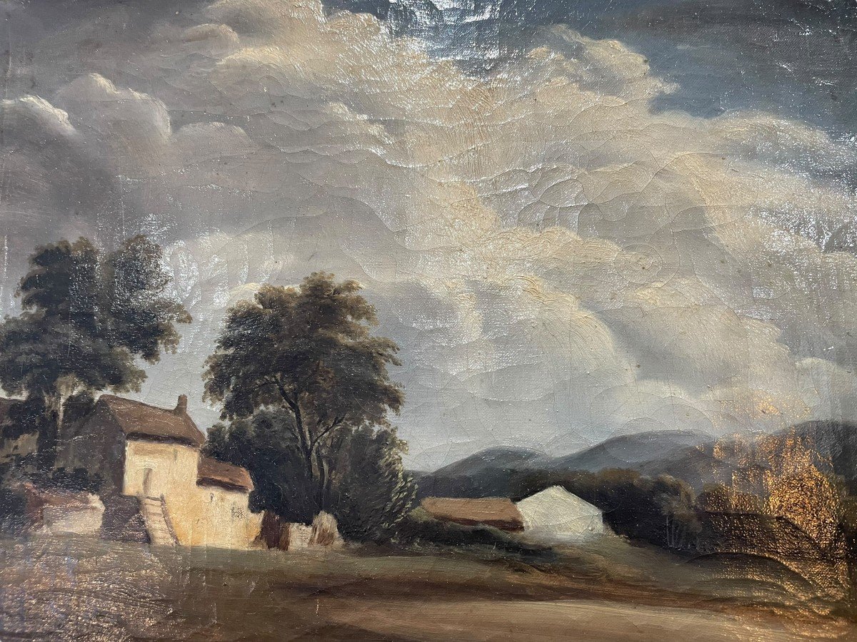 19th Century French School Country House In Stormy Weather-photo-4