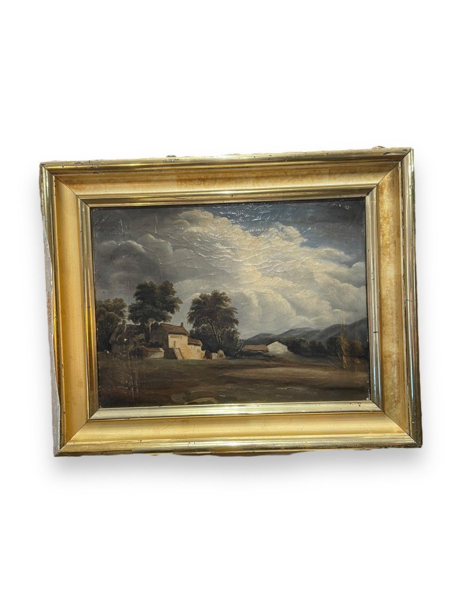 19th Century French School Country House In Stormy Weather-photo-5