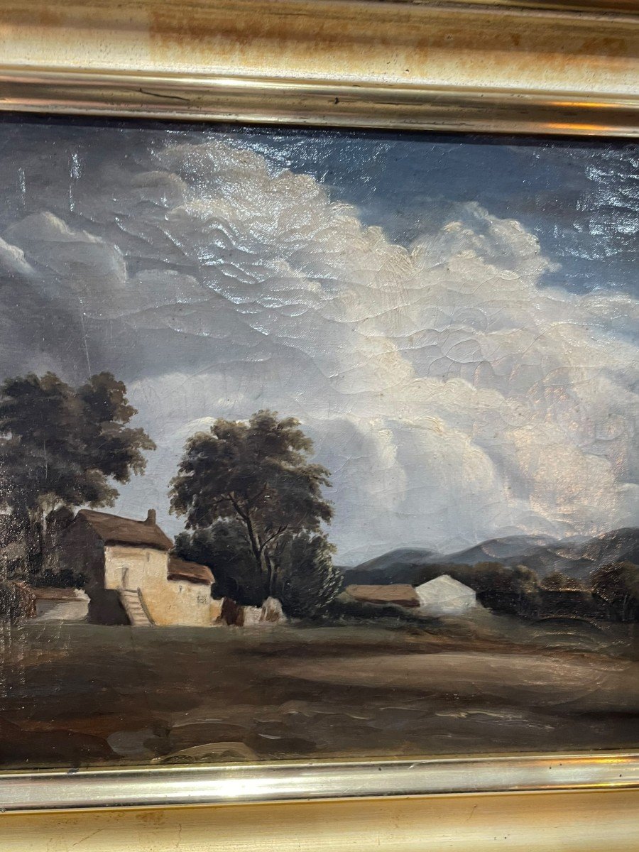 19th Century French School Country House In Stormy Weather-photo-7