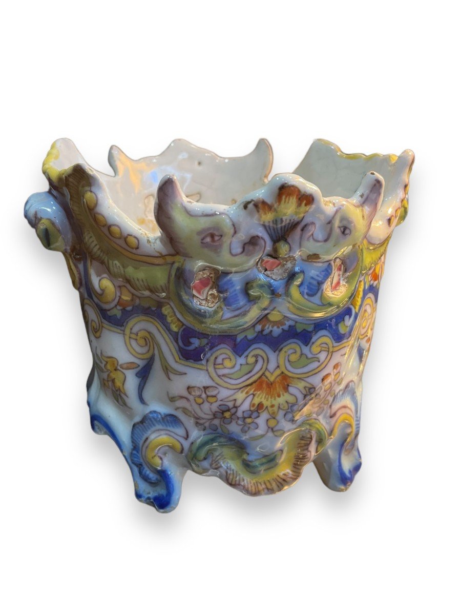 Small Dragon Planter Pot In Earthenware From Rouen-photo-2