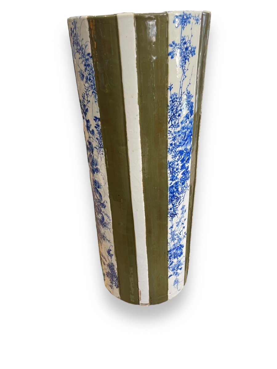 Asia Important 19th Century Porcelain Umbrella Holder-photo-1