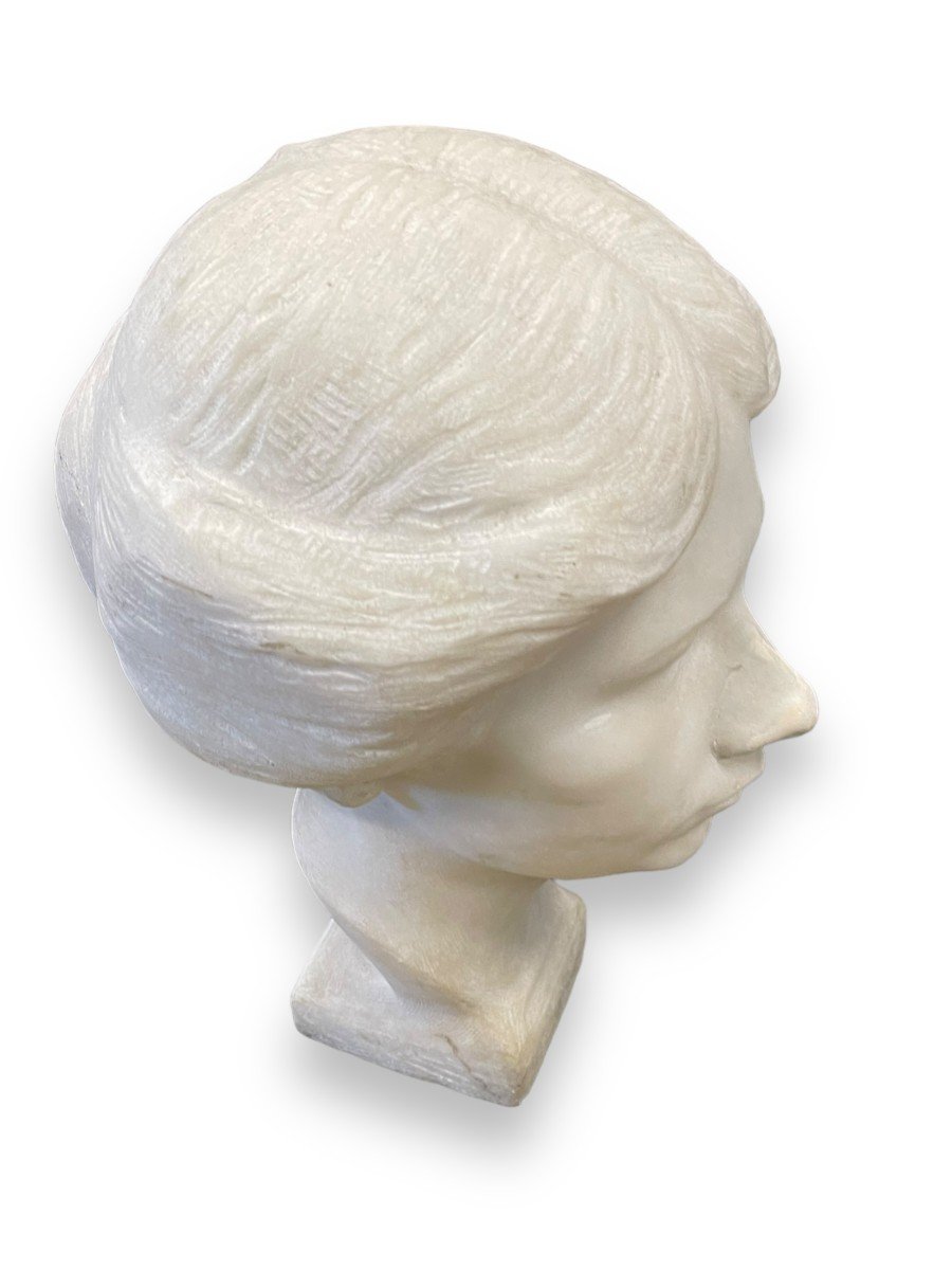Female Bust In Marble Signed Buotti-photo-7