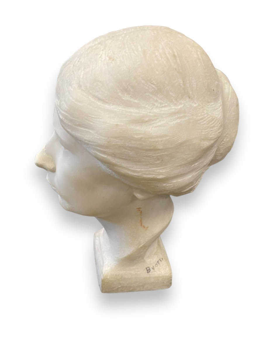 Female Bust In Marble Signed Buotti-photo-8