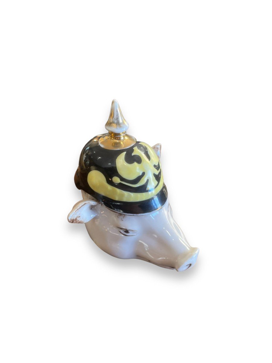 Mustard Pig With Prussian German Spiked Helmet-photo-4