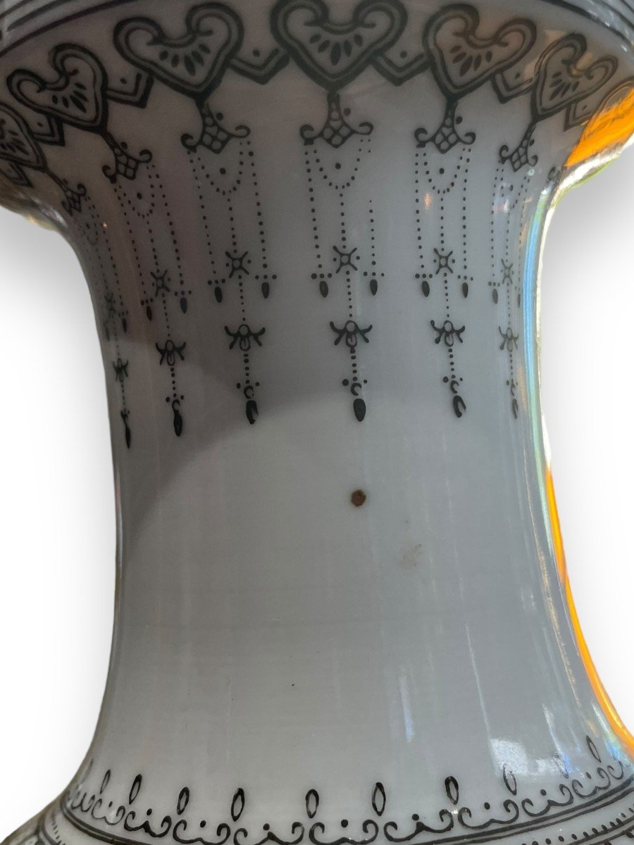 Chine époque République Vase En Porcelaine à Décor De Chevaux-photo-7