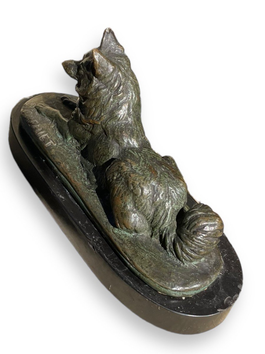 Bronze Dog Sculpture Signed E. Frémiet 19th Century-photo-4