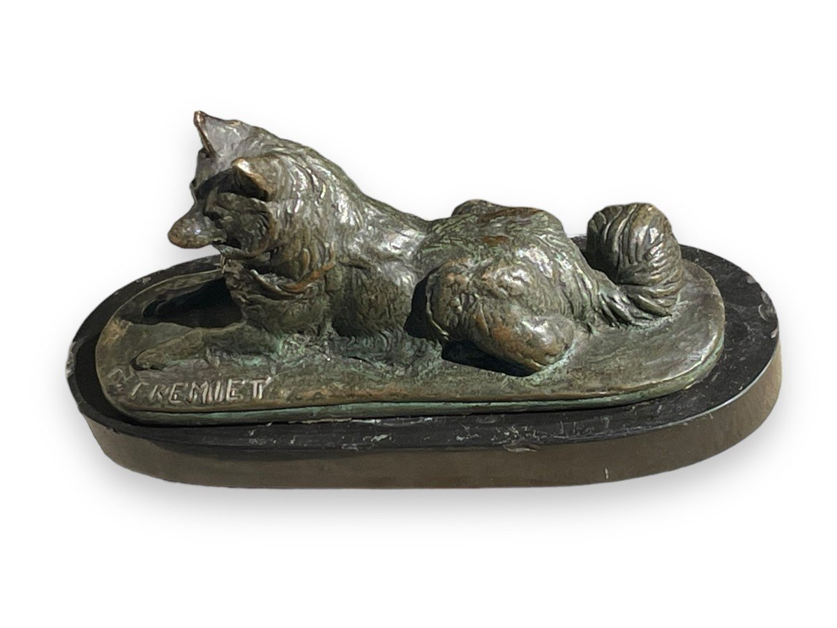 Bronze Dog Sculpture Signed E. Frémiet 19th Century-photo-4