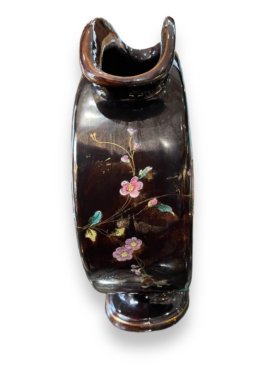 Important Vase En Faïence à Décor d'Oiseaux époque Napoléon III Dlg Thesmar-photo-5