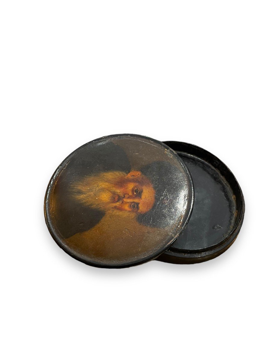 Portrait Of Rabbi 19th Century Box In Boiled Cardboard -photo-2